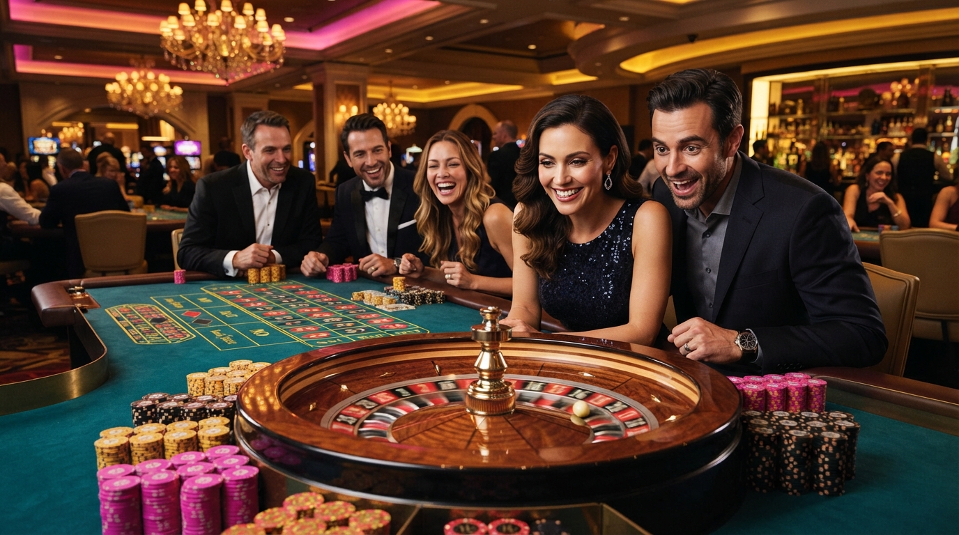 PayPal casino uden ROFUS: Spil med omtanke — En roulette med glitrende jetoner, der afspejler sofistikerede smil og forventni